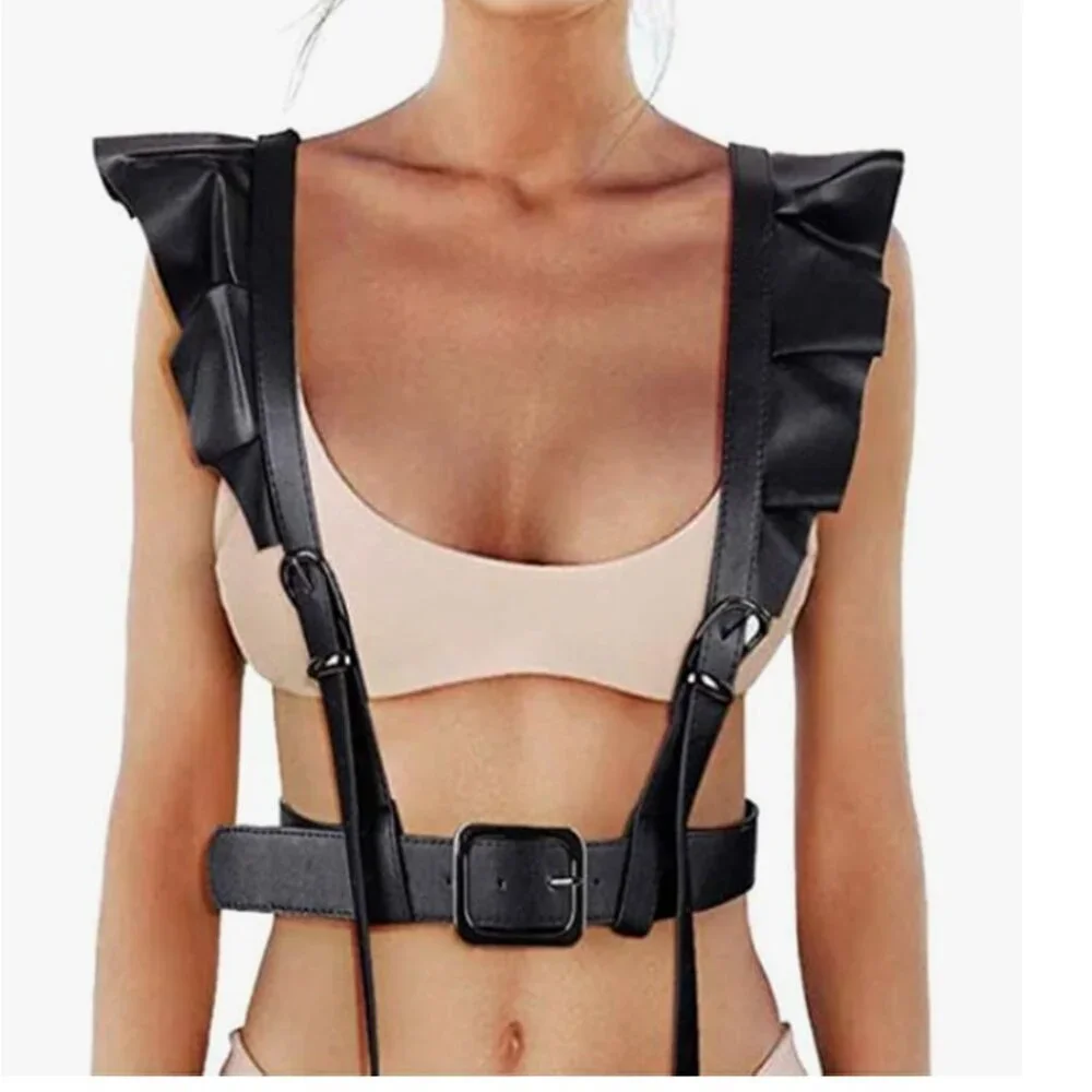 Women's Punk Leather Body Harness Belt